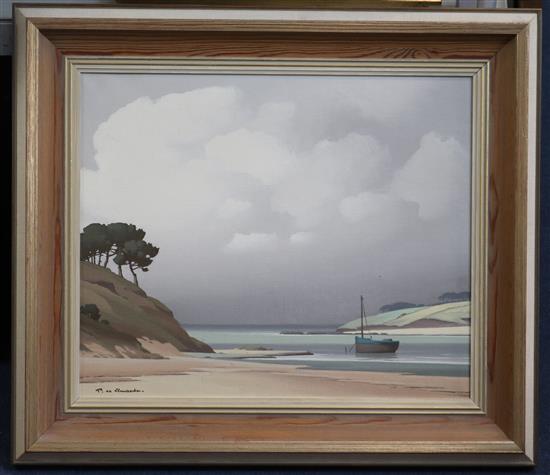 § Pierre de Clausades (1910-1976) Quiet Estuary, Bretagne, 15 x 18in.